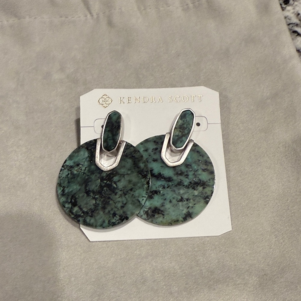 Kendra Scott Turquoise and Silver Statement Earrings